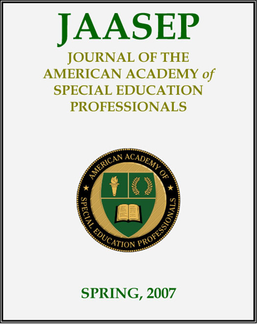 JAASEP Spring 2007 Cover 525