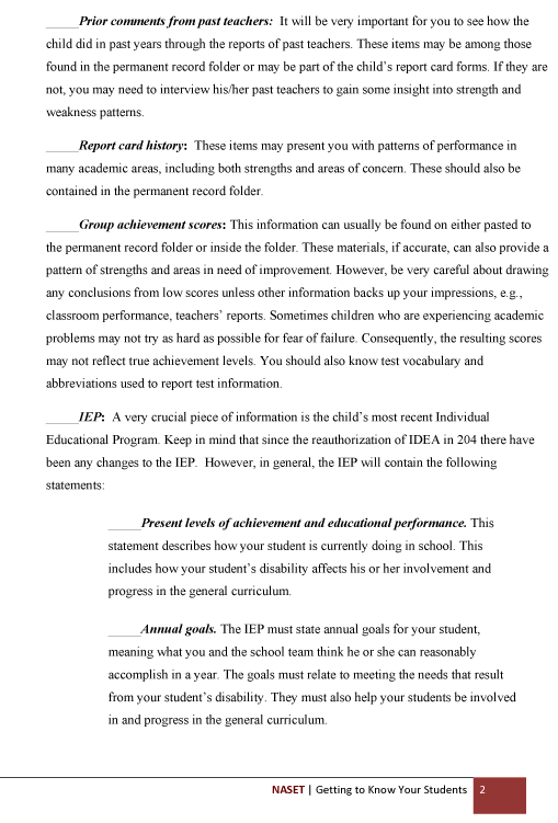 Beginning School Chklst 2