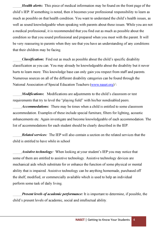 Beginning School Chklst 4