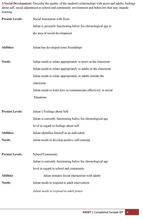 Completed Sample IEP4