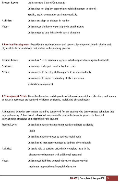 Completed Sample IEP5