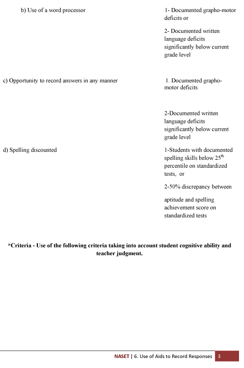 Criteria Recmnd Tst Mod3