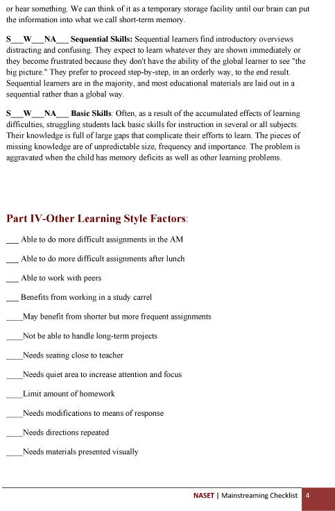 Learn Styles Assessment 4