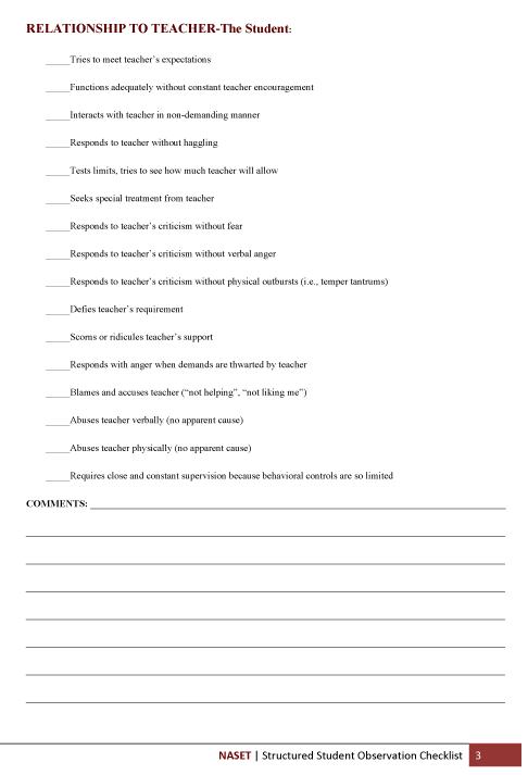 Structured Observ Chklst 3