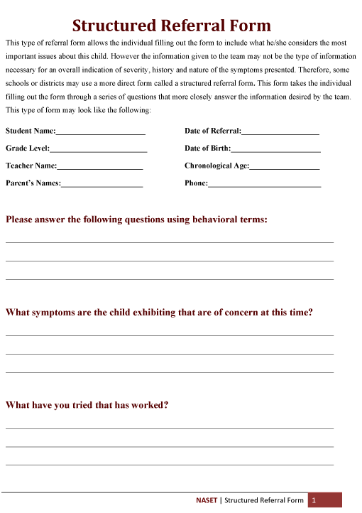 Structured Referral Form 1