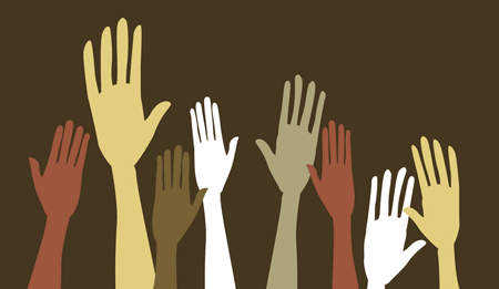 raised hands
