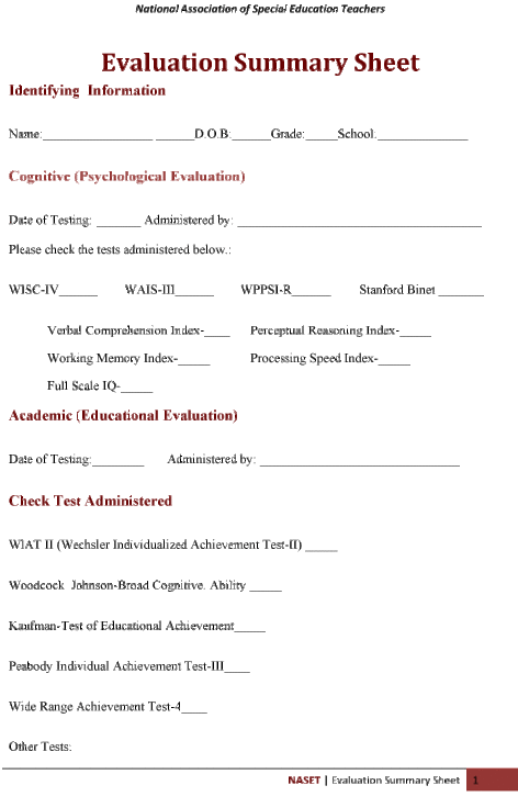 csm Evaluation Summary Sheet a 8f6fae320c