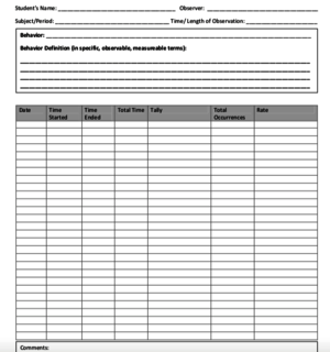 csm Data Collection Frequency Recording Form 9399bc79a3
